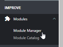 Menu module manager